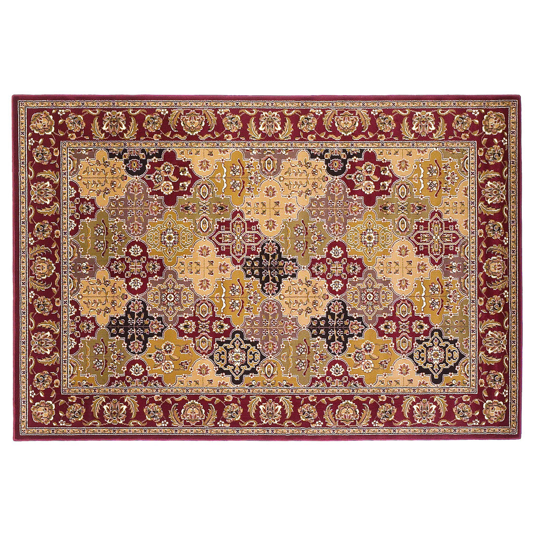 10' X 13' Red Machine Woven Traditional Quatrefoil Indoor Area Rug