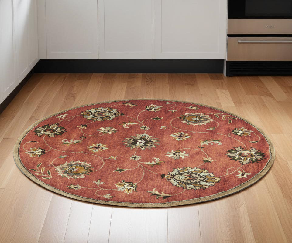 9' X 13' Sienna Orange Wool Handmade Area Rug