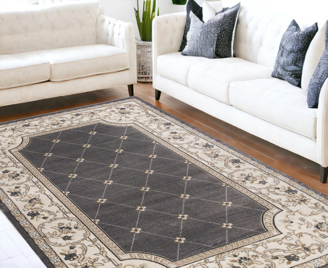 9' X 12'  Polypropylene Grey Or  Ivory  Area Rug