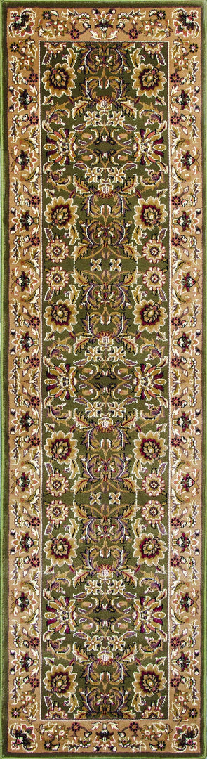 10' X 13' Green Taupe Machine Woven Floral Traditional Indoor Area Rug