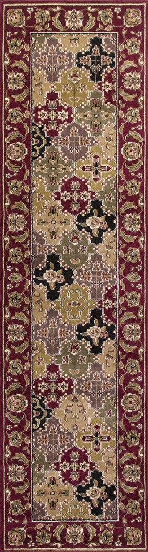 10' X 13' Red Machine Woven Traditional Quatrefoil Indoor Area Rug