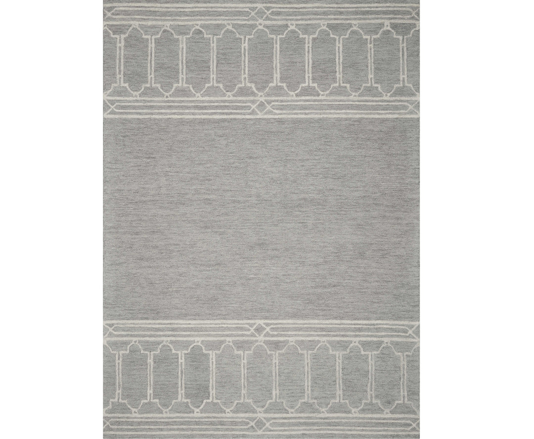 8' X 10'  Wool Grey Area Rug