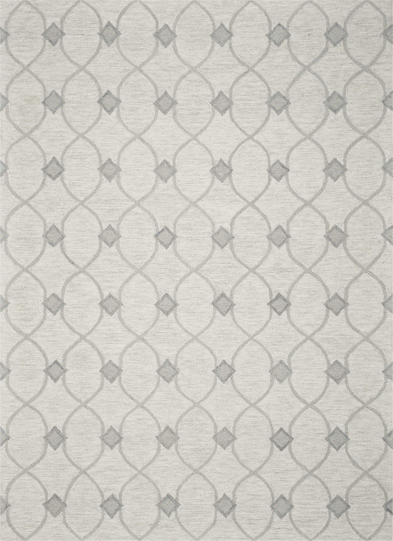 8' X 10' Ivory Hand Tufted Ogee Indoor Area Rug