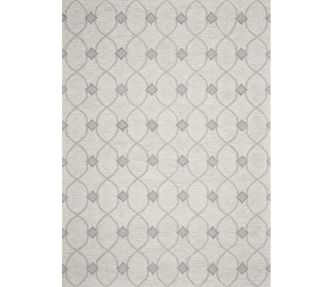 8' X 10' Ivory Hand Tufted Ogee Indoor Area Rug