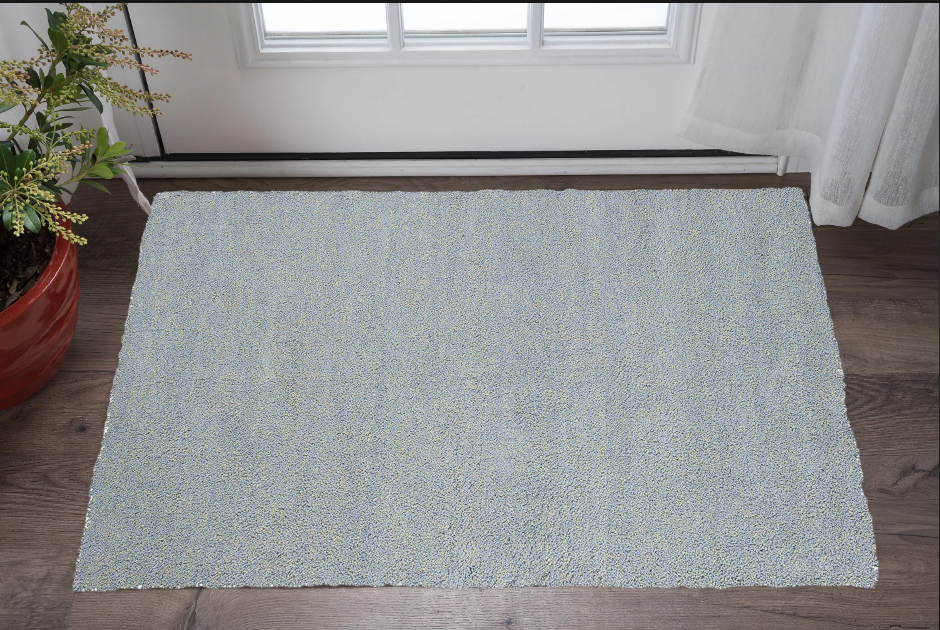 8' Round  Polyester Blue Heather Area Rug