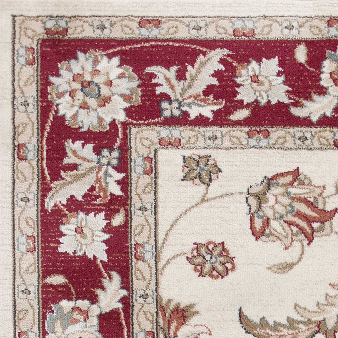 3' X 5' Ivory Red Floral Indoor Area Rug