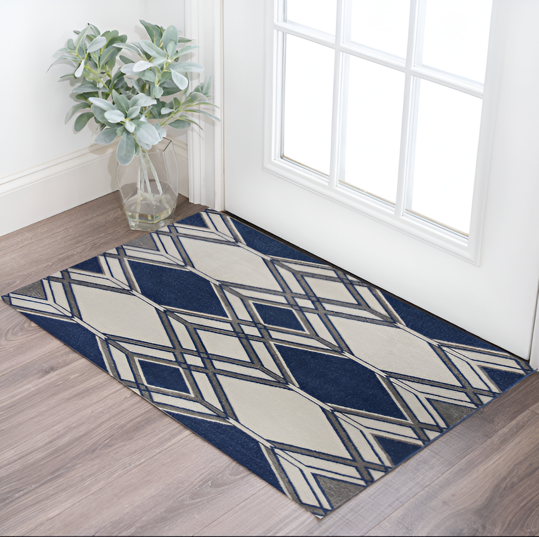 3' X 5' Ivory Geometric Area Rug