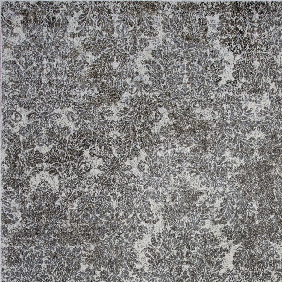 2' X 4' Ivory Damask Area Rug