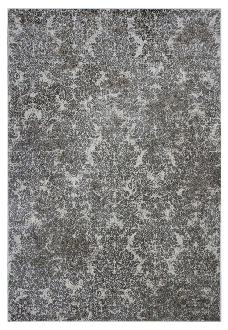 2' X 4' Ivory Damask Area Rug