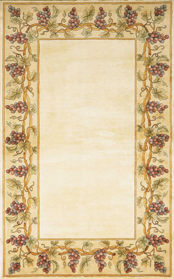 2' X 3' Ivory Wool Floral Hand Tufted Area Rug