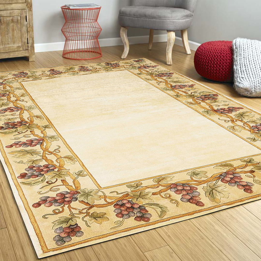 2' X 3' Ivory Wool Floral Hand Tufted Area Rug