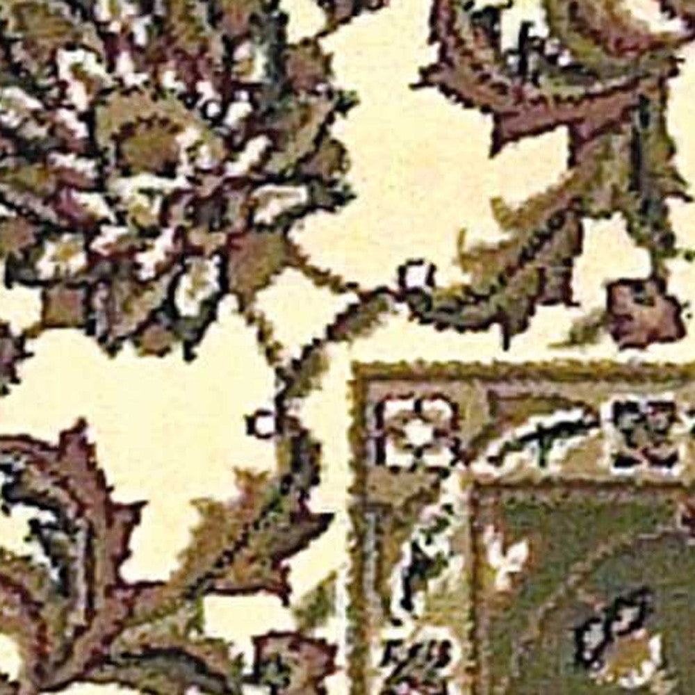 9' X 13'  Polypropylene Green Or  Ivory  Area Rug