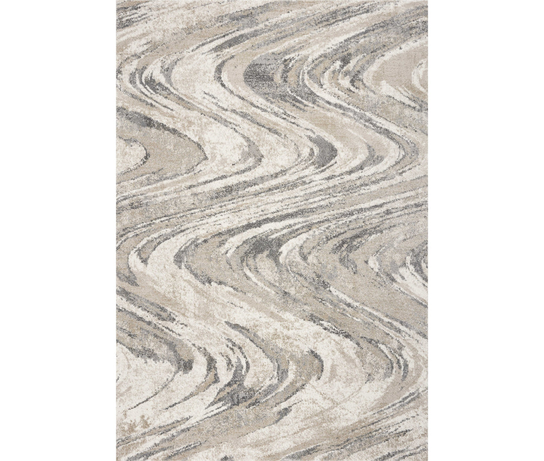 7' Natural Abstract Runner Rug