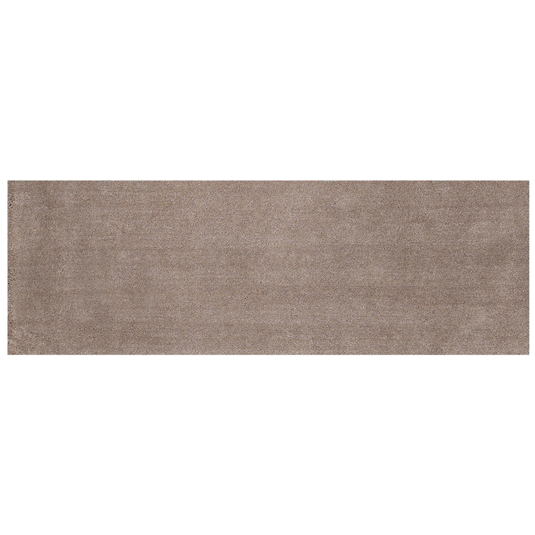 8' Beige Plain Runner Rug