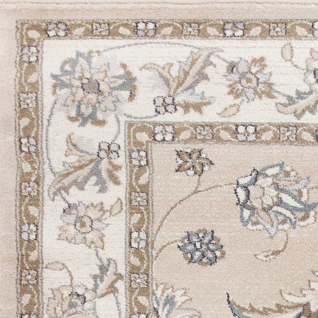 3' X 5' Beige and Ivory Floral Area Rug