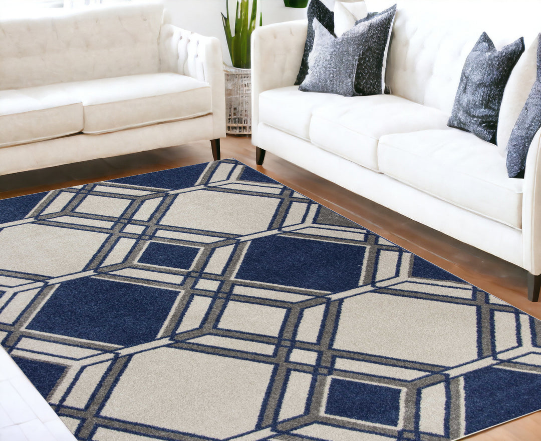 3' X 5' Ivory Geometric Area Rug