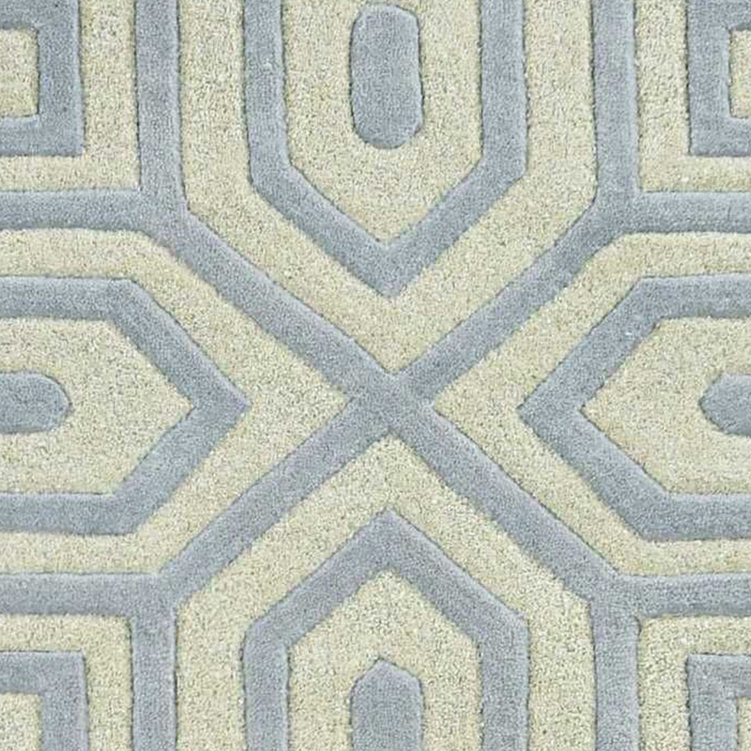 2' X 4' Grey Hand Tufted Geometric Indoor Accent Rug