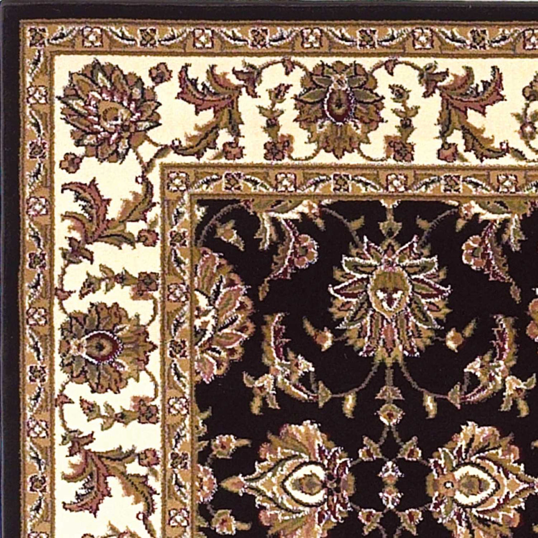 2' X 8' Black Or Ivory Traditional Bordered Rug