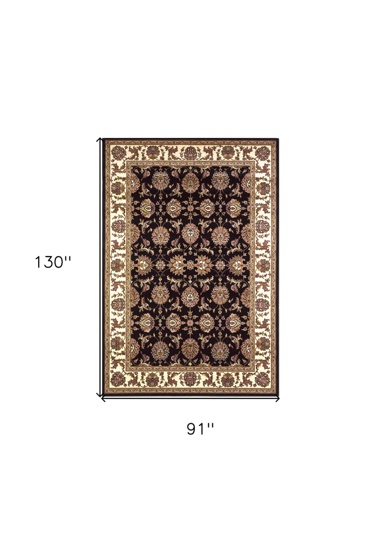 2' X 8' Black Or Ivory Traditional Bordered Rug