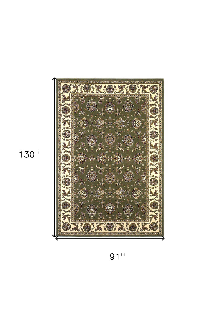 9' X 13'  Polypropylene Green Or  Ivory  Area Rug