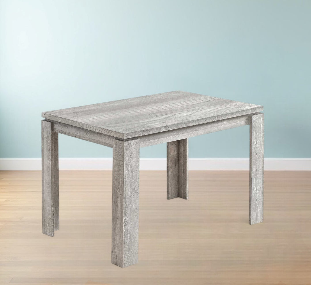 47" Gray Rectangular Dining Table with Sleek Four-Leg Design