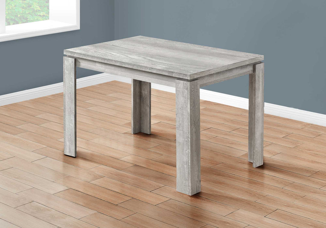 47" Gray Rectangular Dining Table with Sleek Four-Leg Design