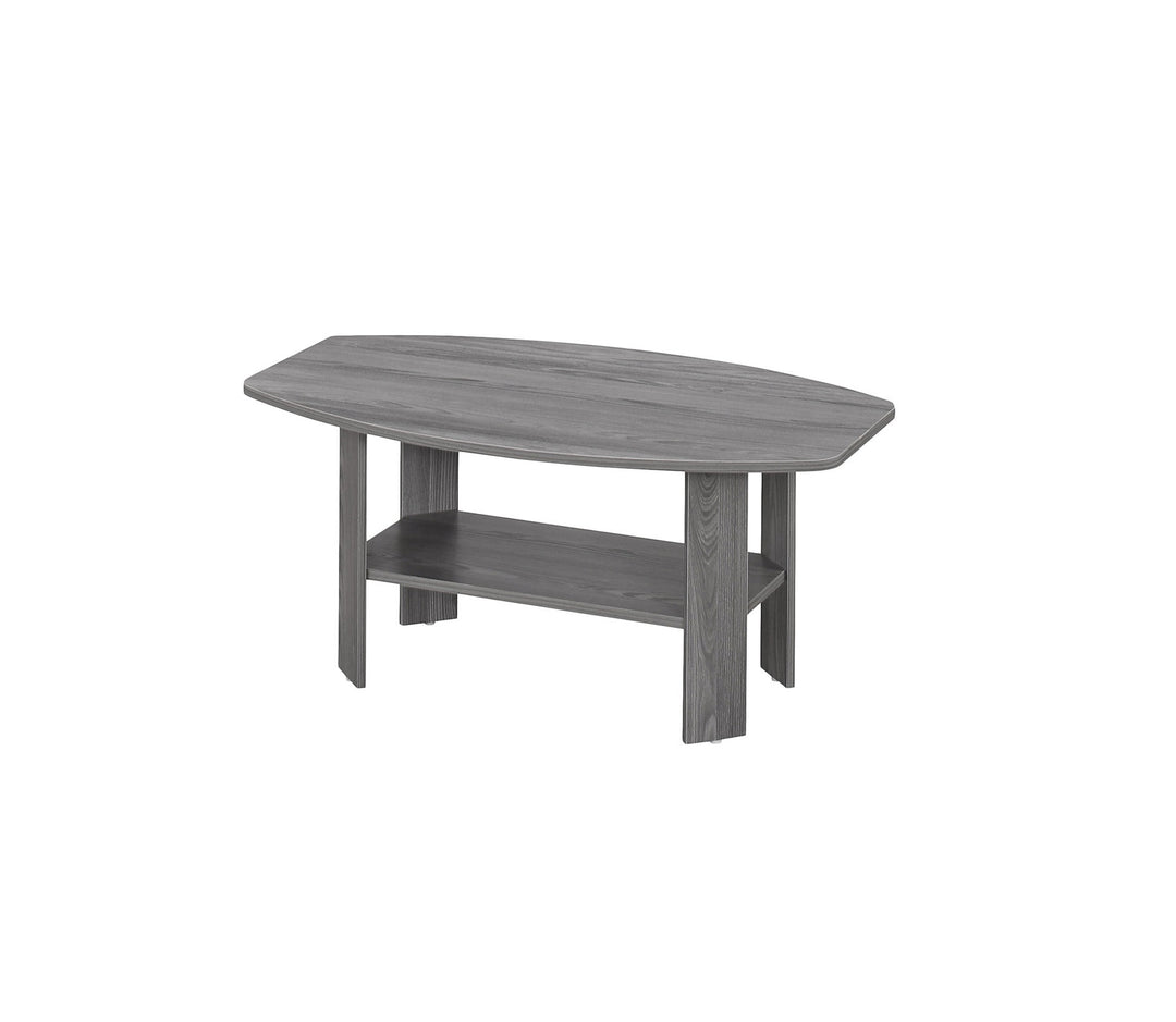 Set of Three 36" Gray Coffee Table With Shelf