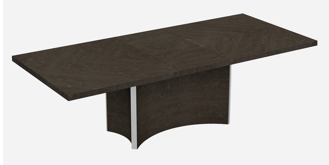 99" Gray Brown High-Gloss Solid Wood Dining Table