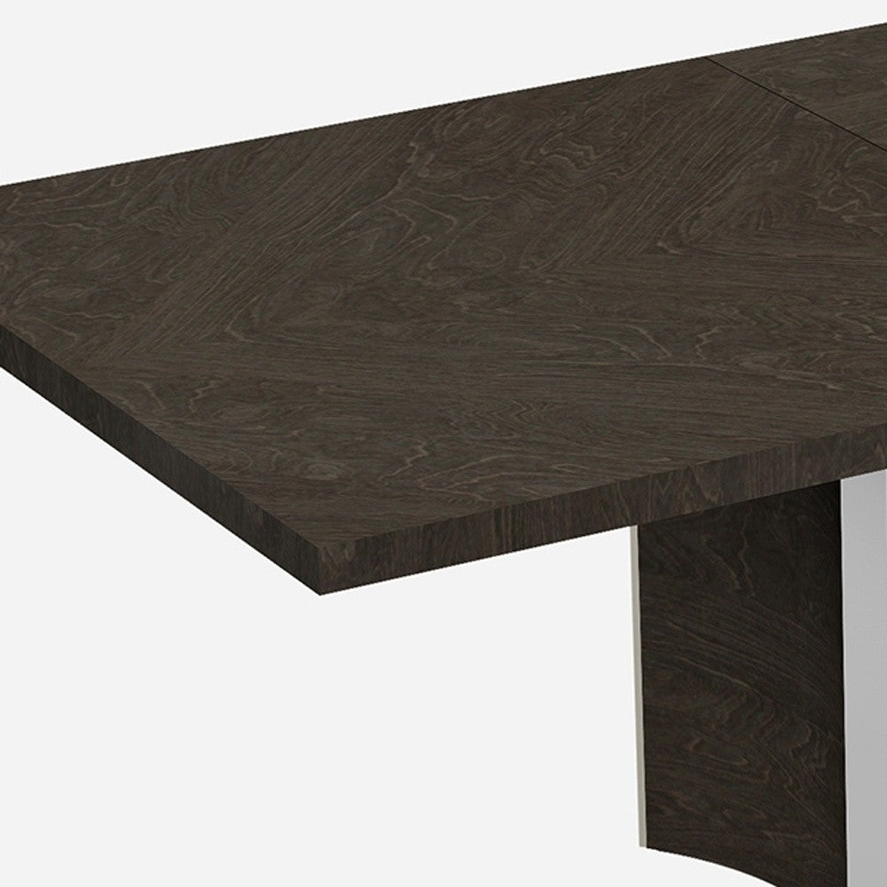 99" Gray Brown High-Gloss Solid Wood Dining Table