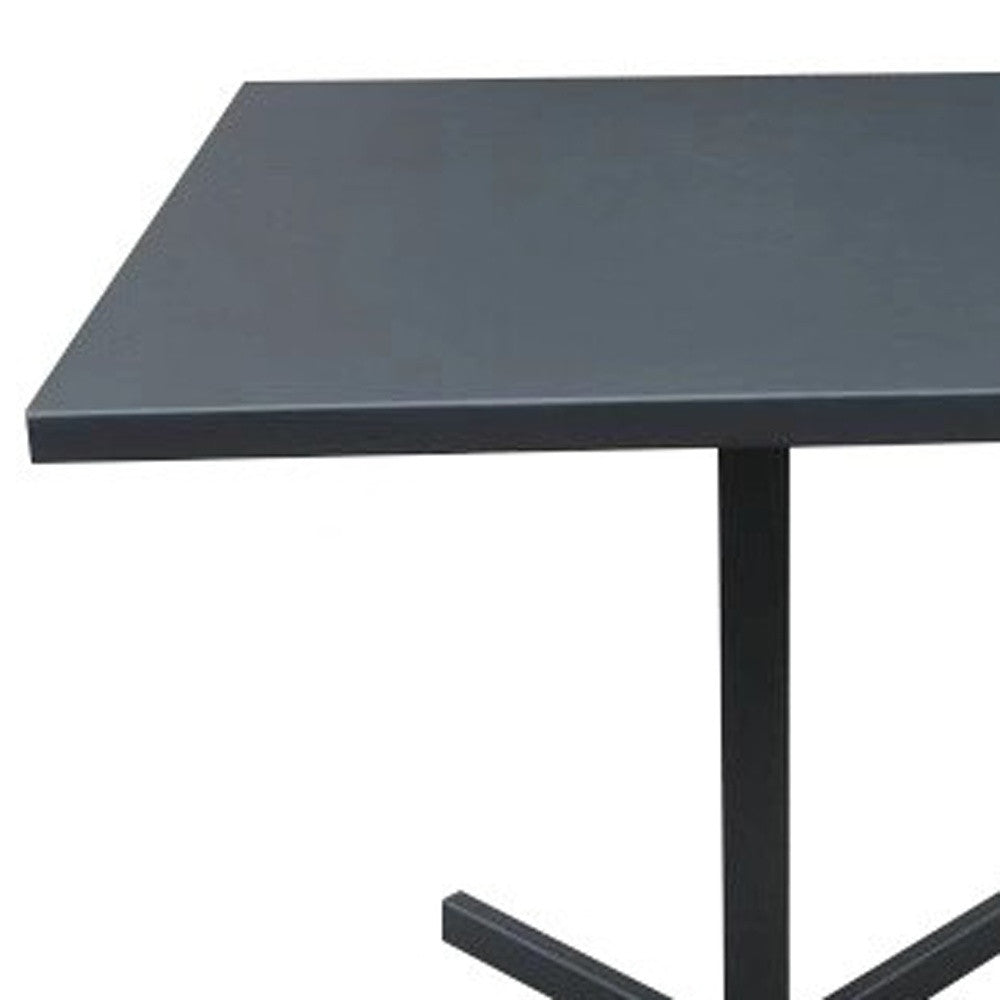 32" Gray Square Aluminum Pedestal Dining Table