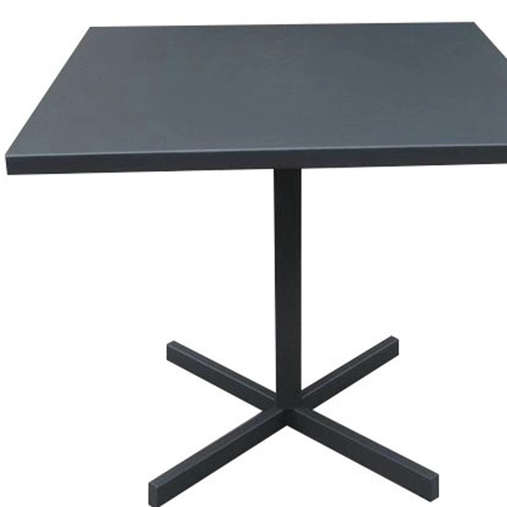 32" Gray Square Aluminum Pedestal Dining Table