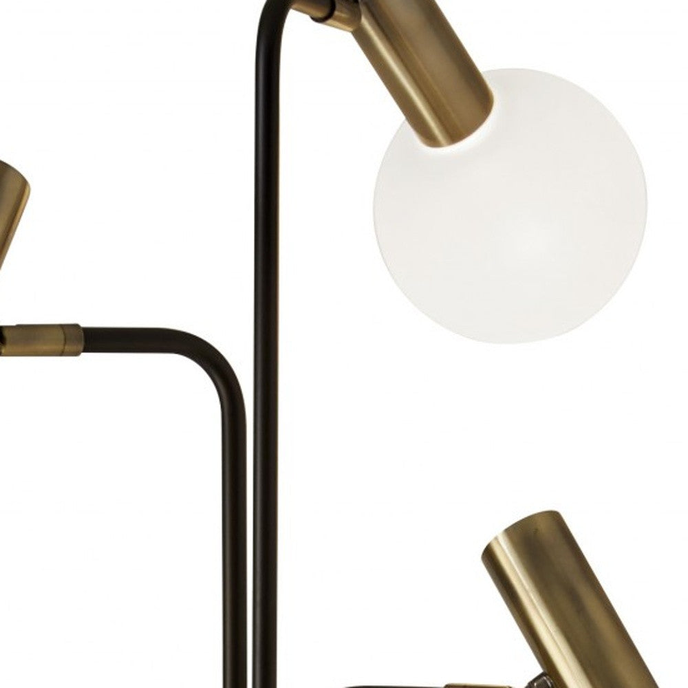 70" Black Three Light Novelty Floor Lamp