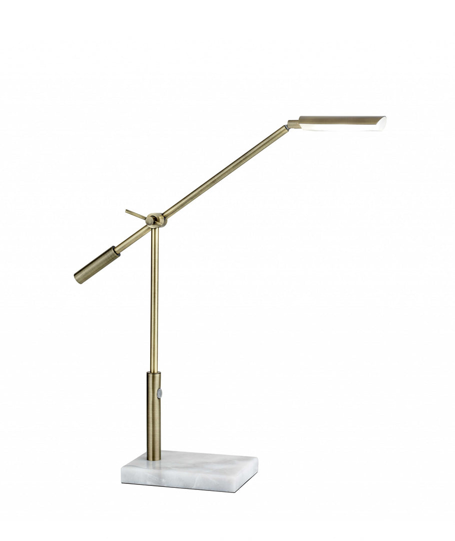 Sleek Brass Metal Adjustable And Dimmable Led Desk Lamp