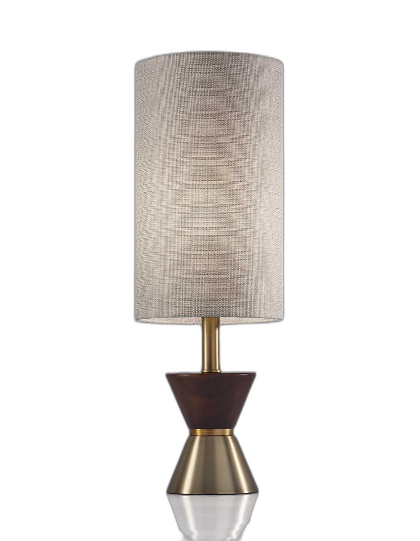 Brass Wood Metal Diabolo Table Lamp