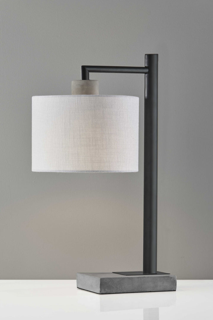 23" Gray Metal Novelty Table Lamp With White Empire Shade