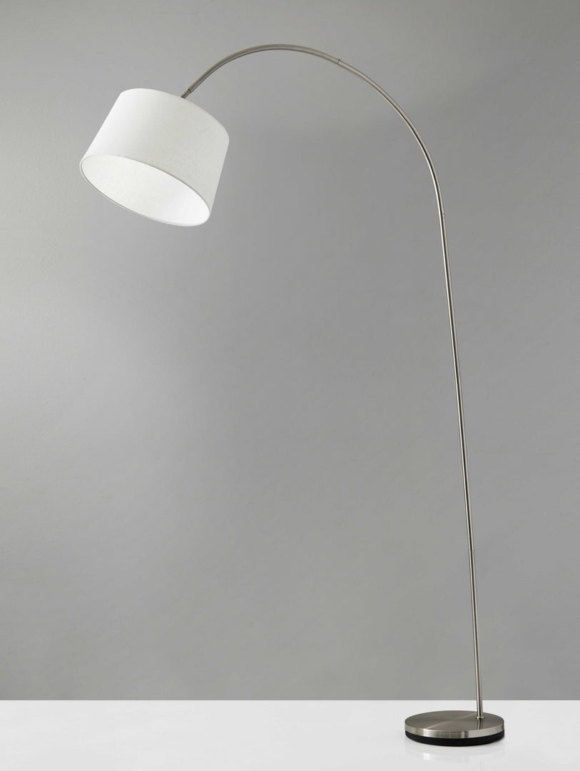 Sweeping Curve Floor Lamp In Black Metal