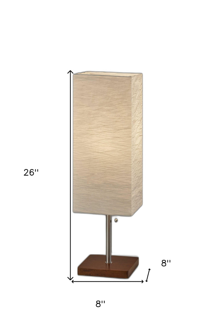 Wildside Paper Shade With Walnut Wood Table Lamp