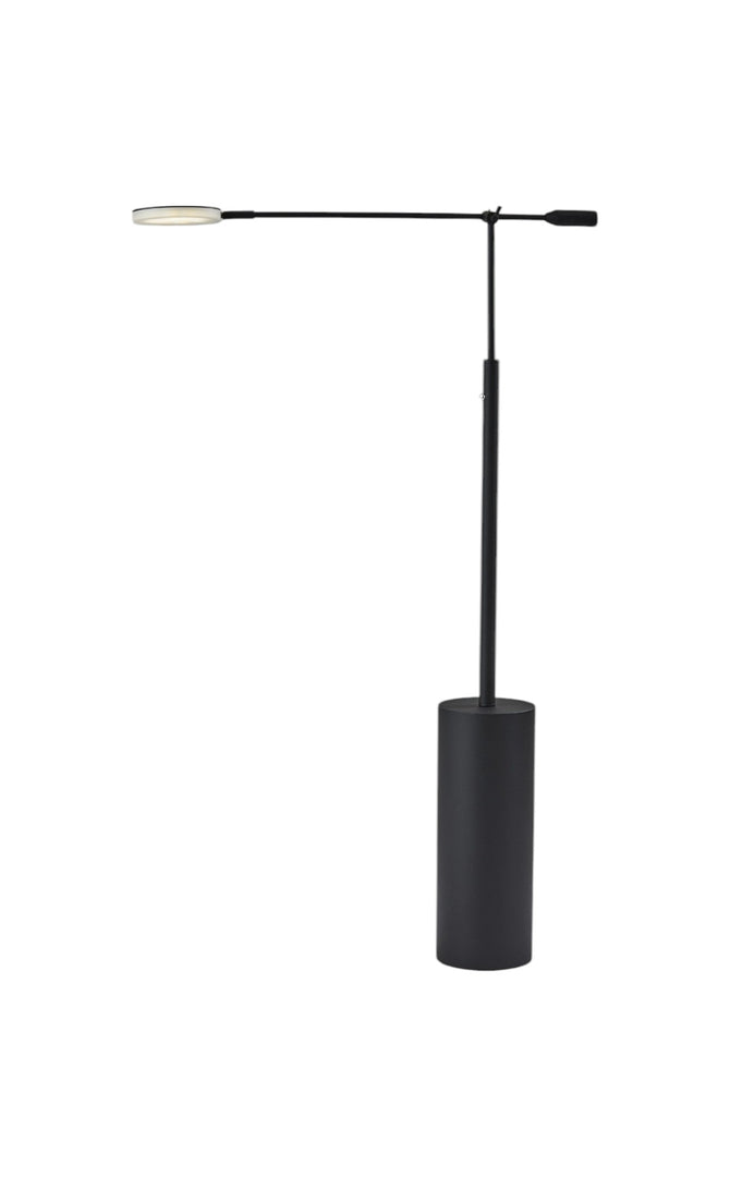 Three Color Adjustable Floor Lamp Black Metal Saucer Led