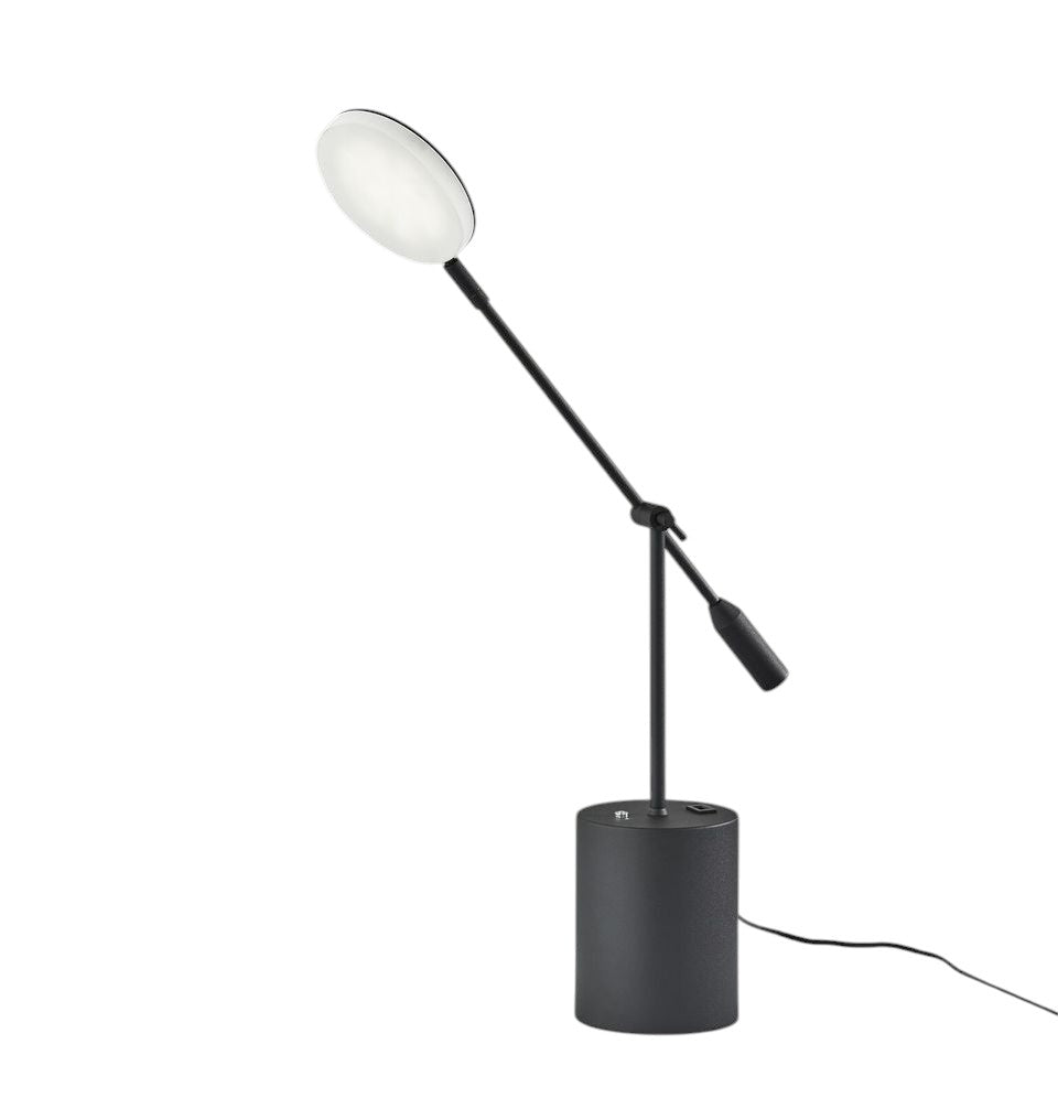 Three Color Adjustable Floor Lamp Black Metal Saucer Led