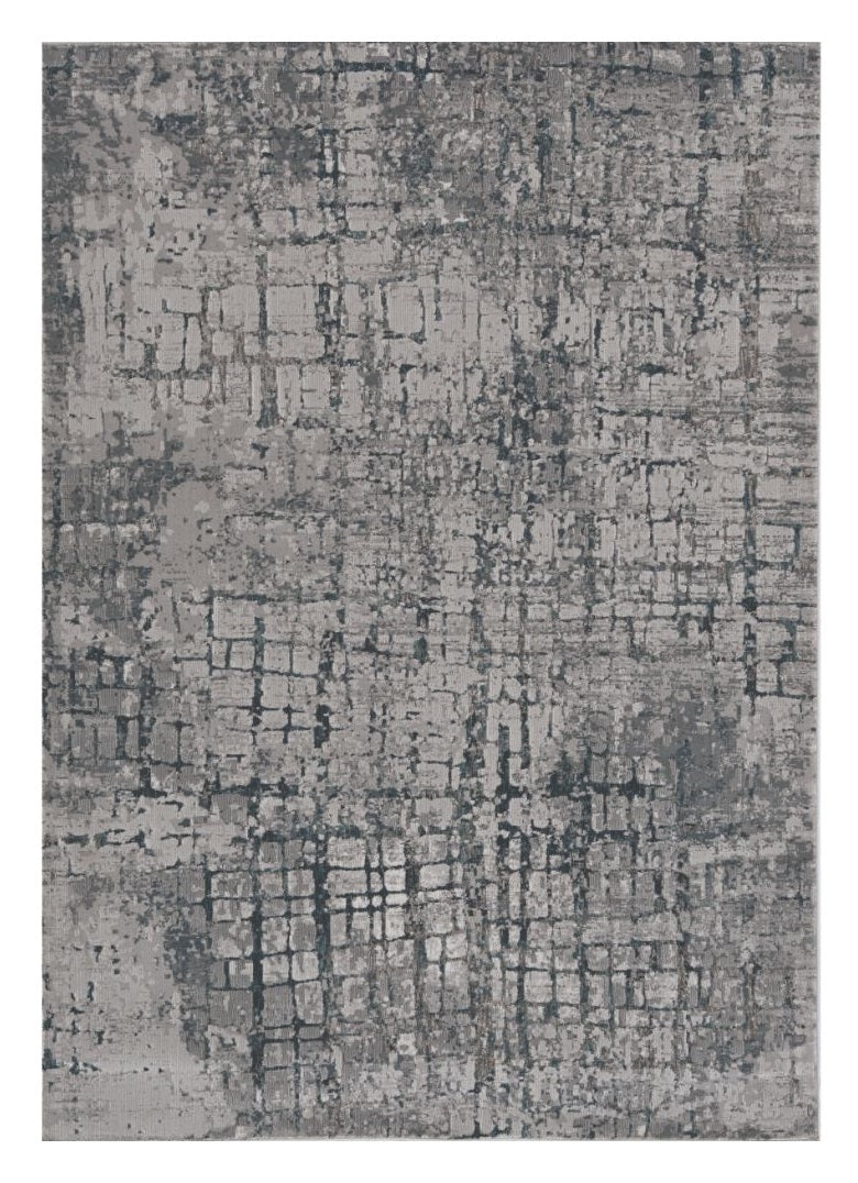 10' X 13' Gray and Ivory Abstract Area Rug