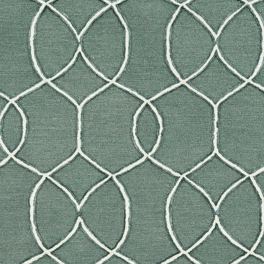 115' Gray and Ivory Wool Moroccan Hand Tufted Area Rug