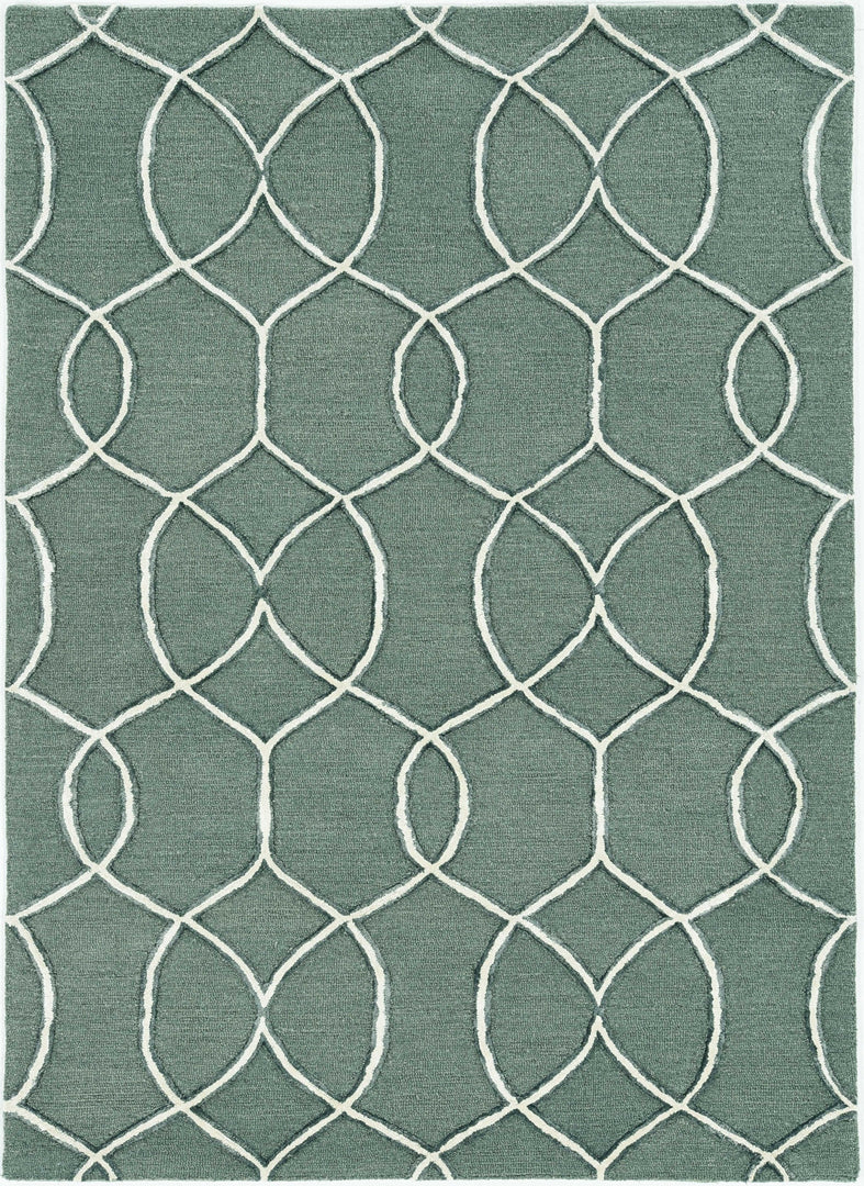 115' Gray and Ivory Wool Moroccan Hand Tufted Area Rug