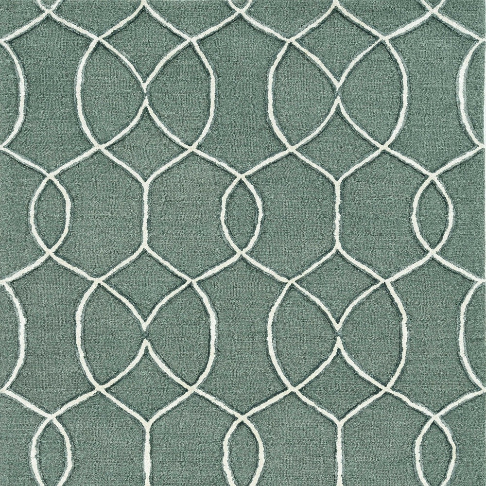 115' Gray and Ivory Wool Moroccan Hand Tufted Area Rug