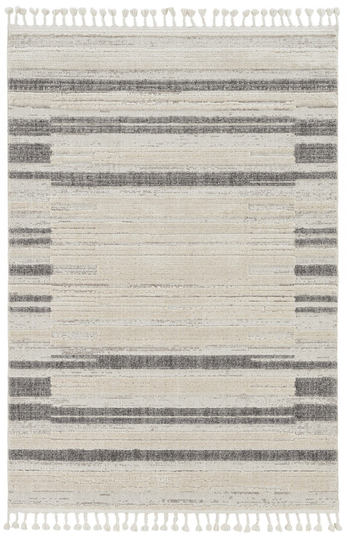 12' X 15' Gray and Ivory Abstract Area Rug