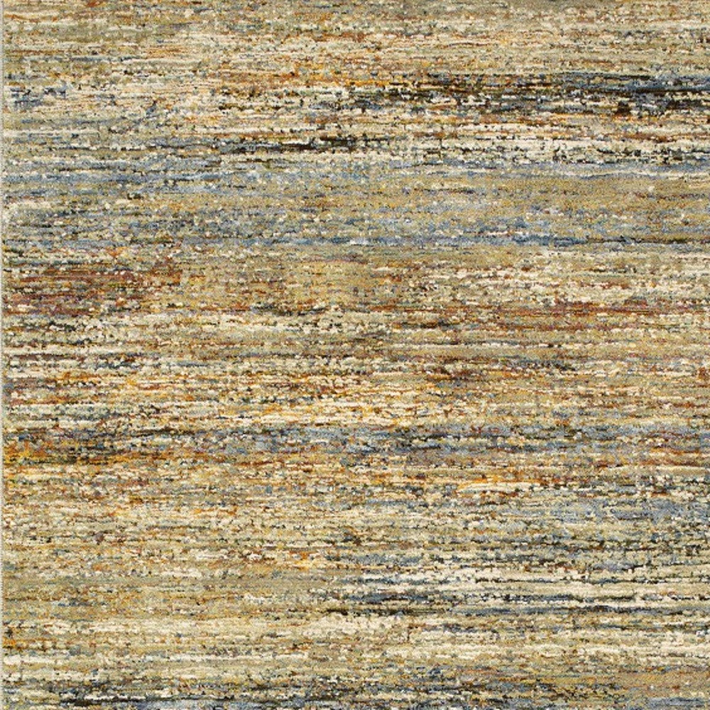 5' X 8' Gold And Green Abstract Area Rug