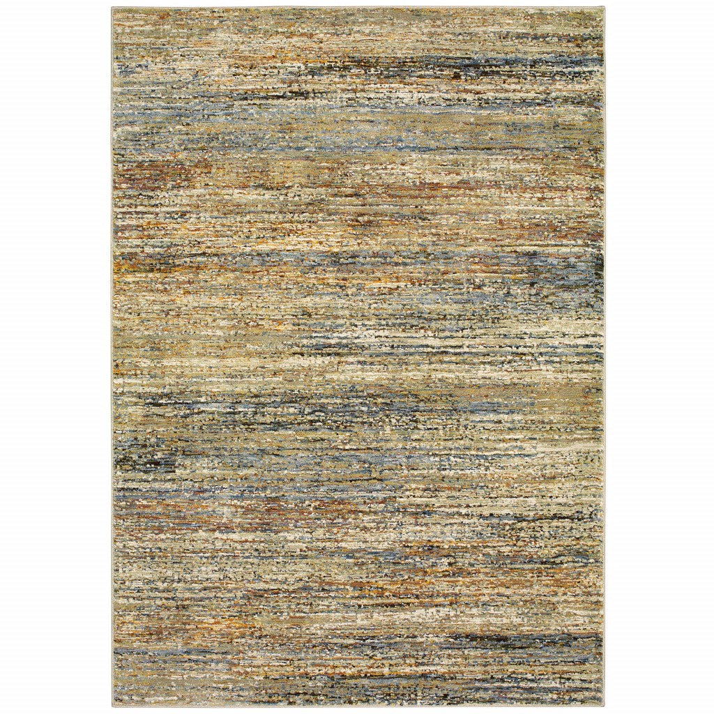 10' X 14' Gold And Green Abstract Area Rug