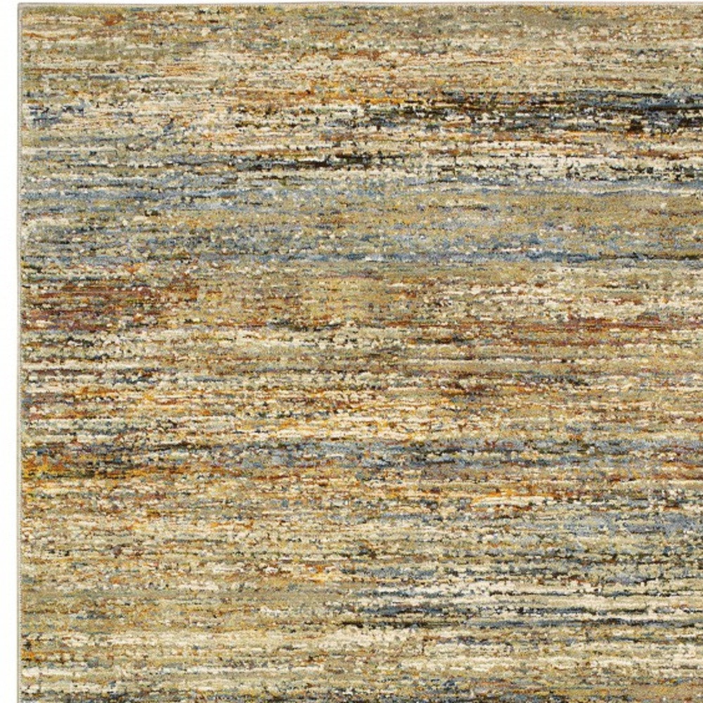 10' X 14' Gold And Green Abstract Area Rug