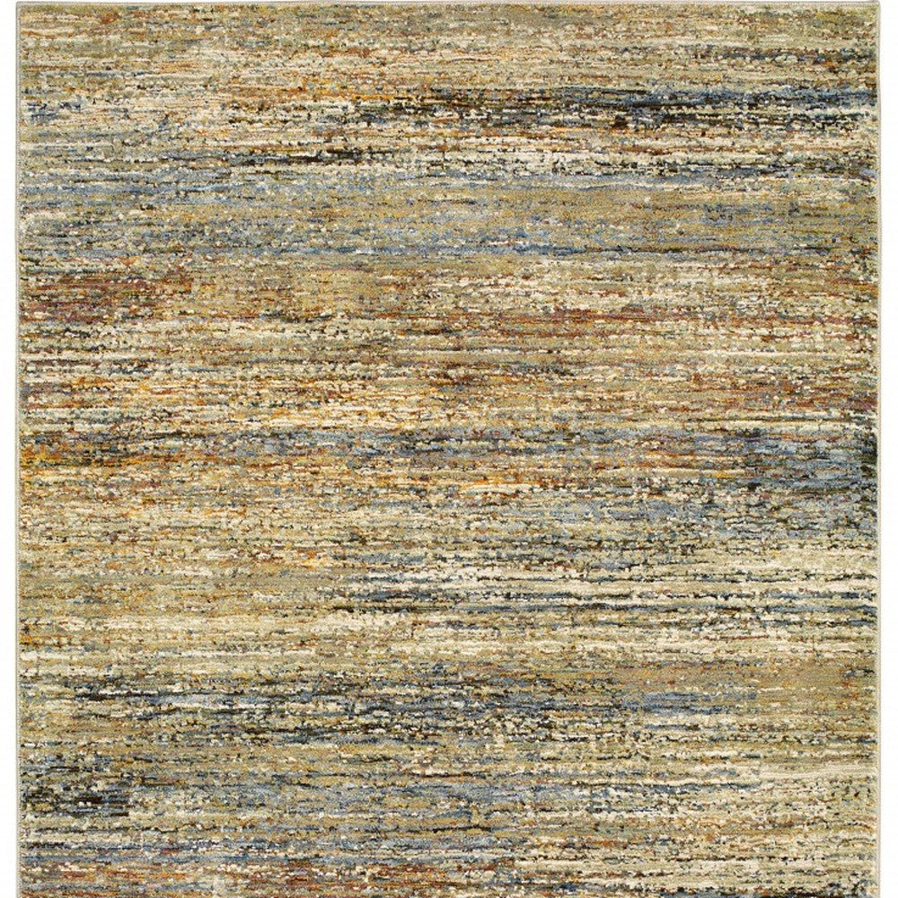 10' X 14' Gold And Green Abstract Area Rug