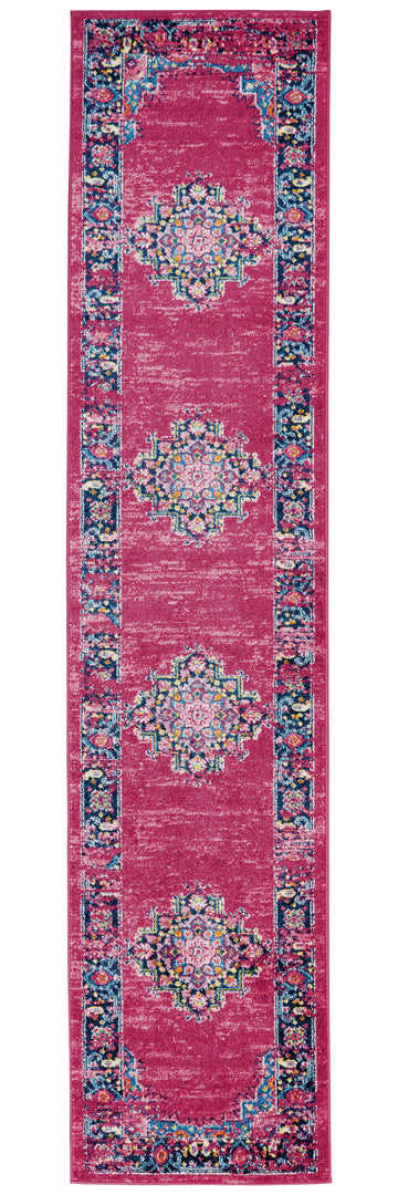 10' Fuchsia Power Loom Runner Rug