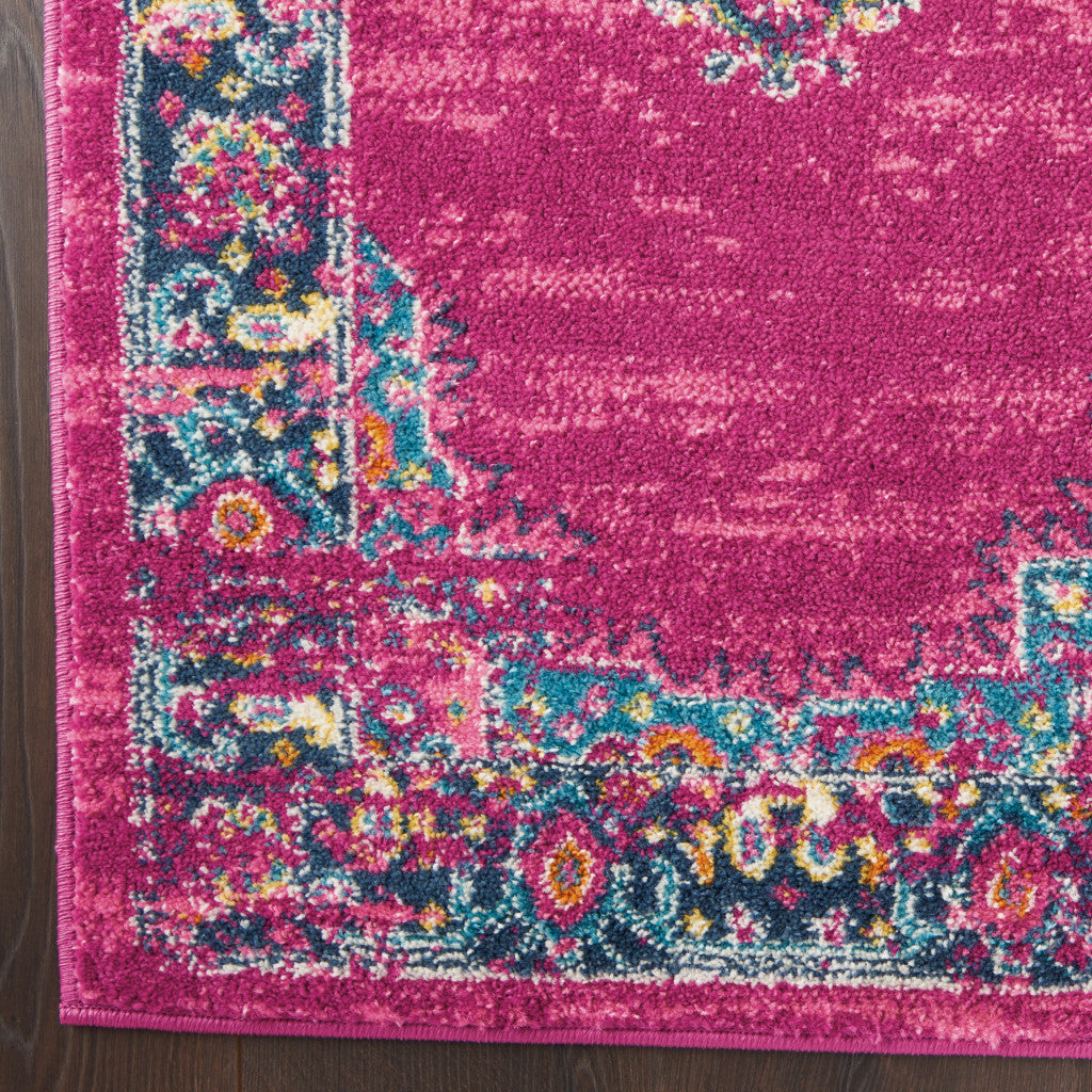 10' Fuchsia Power Loom Runner Rug